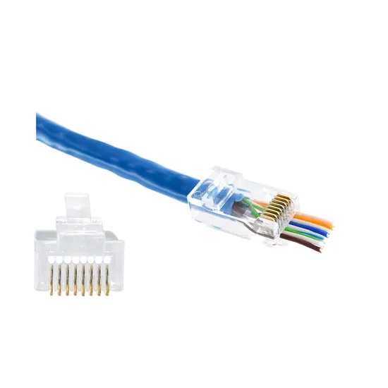 8p8c 3u 10u 30u End Pass Through RJ45 Crimp Tool Pass Through Cat5e CAT6 Connector RJ45