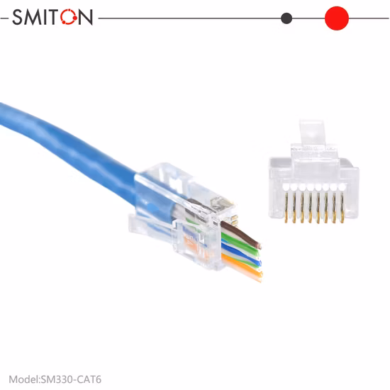 Ez RJ45 UTP Cat 6 Modular Plug 8p8c Ethernet Plug Pass Through Connector