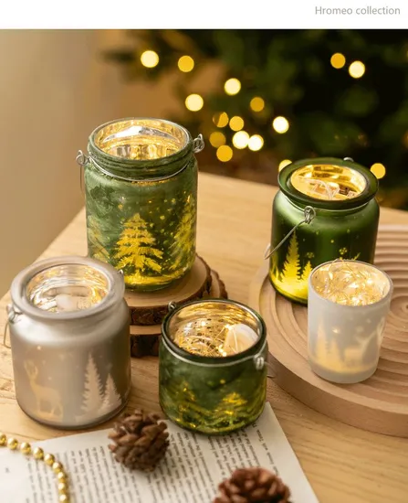 Red 3D Effect Glass Battery Powered Flameless LED Candle Wishing Candle Holder