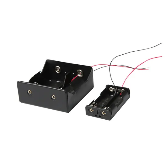 Electrical Black Plastic 4 Cell 4AA 6V Battery Holder Box